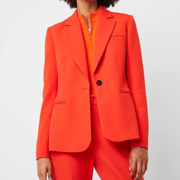 🌅 NWT French Connection Boyfriend Jacket, Adisa Sundae Oversized Blazer Red - Picture 3 of 12